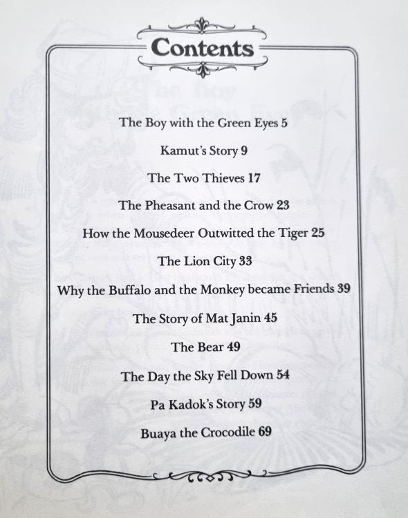 Contents of Stories From Malay Literature by Roy Britton.