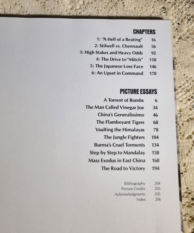 Contents page from World War II: China - Burma - India by Don Moser