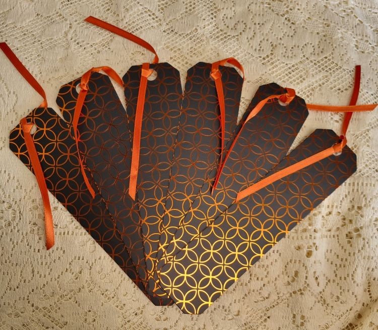 6 copies of a bookmark of the Art Deco design Copper Flower