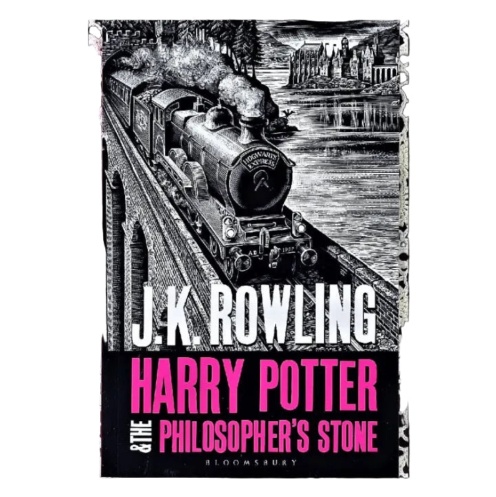 Front cover to Harry Potter and the Philosopher's Stone by J.K. Rowling