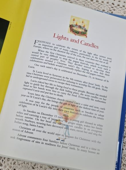 An example of a page of text. Subject is Lights and Candles.