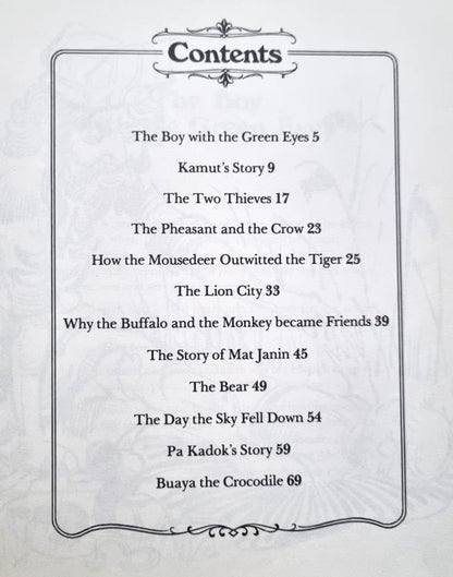Contents of Stories From Malay Literature by Roy Britton.