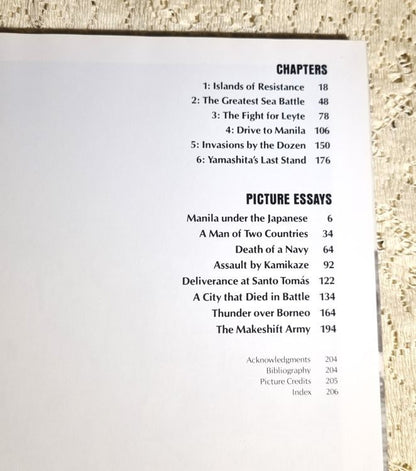 Contents page from World War II: Return to the Philippines by RAFAEL STEINBERG