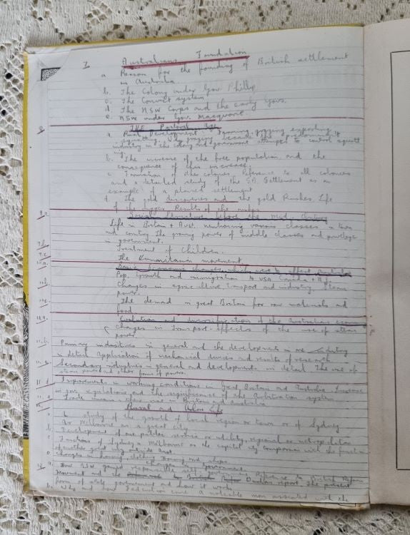 Entire page of hand written notes inside front fly of Building the Modern World Vol. 2 by Mark Howard