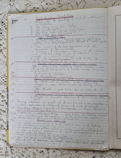 Entire page of hand written notes inside front fly of Building the Modern World Vol. 2 by Mark Howard