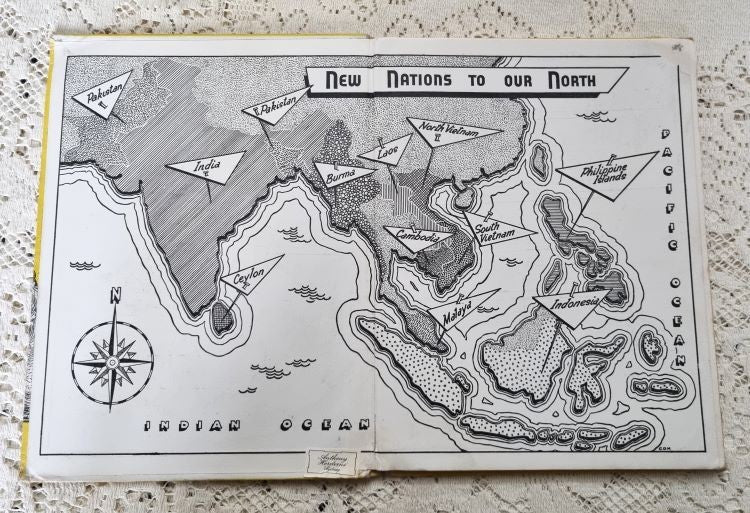 Map on the end sheet of Building the Modern World Vol. 2 by Mark Howard