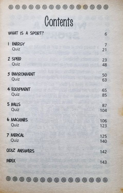 Contents in Science Museum Book of Amazing Facts: Sport by COLIN M. JARMAN