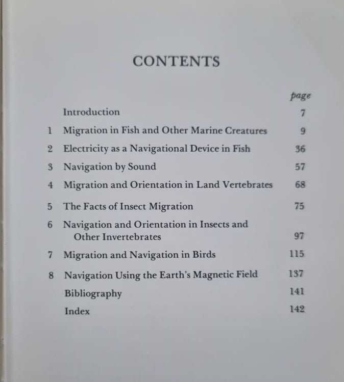 Contents of Animal Migration and Navigation by Philip Street