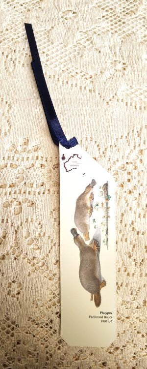 Bookmark of a pair of platypus by Ferdinand Bauer