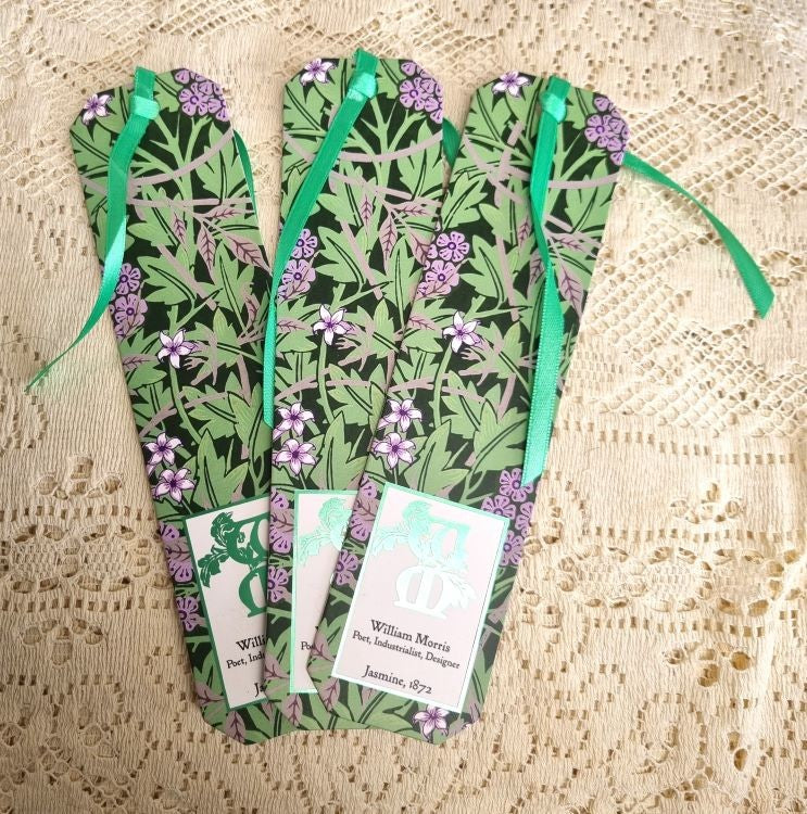 3 copies of a bookmark of William Morris' Jasmine design from 1872