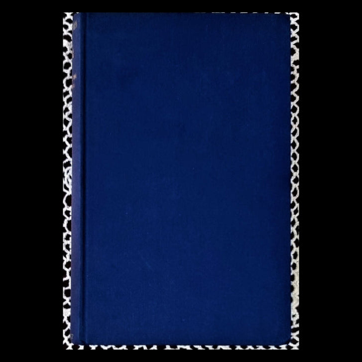 A blue hardcover book. 