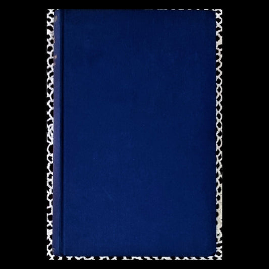 A blue hardcover book. 