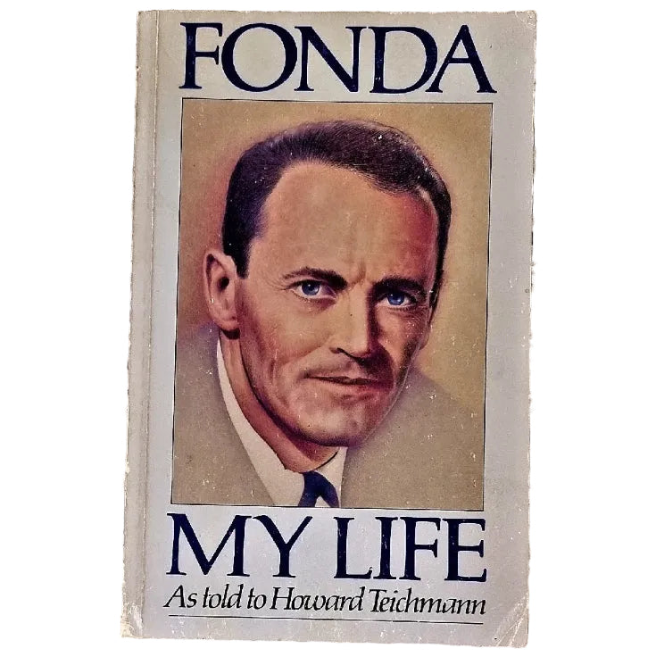 A paperback book cover featuring a portrait of an older man with a serious expression, labeled 'Fonda: My Life'.