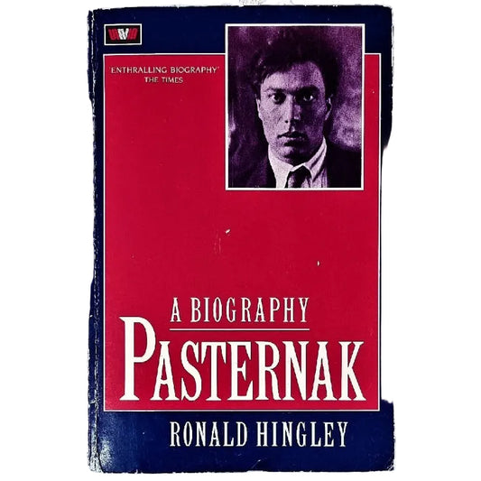 A red paperback book cover featuring a portrait of Boris Pasternak, with the title 'A Biography' printed below.