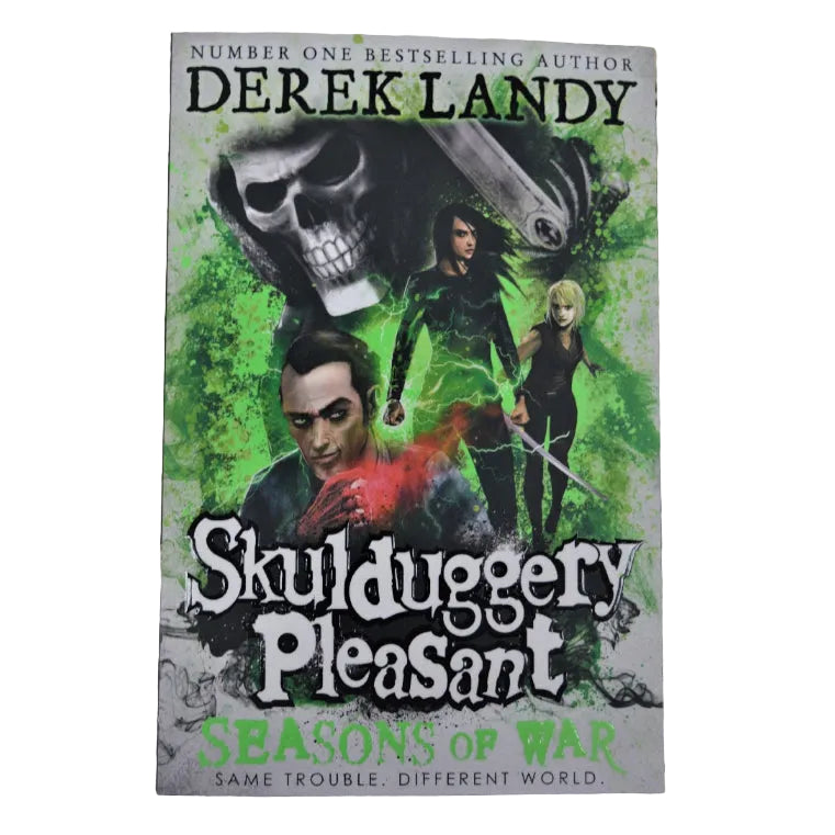 Front cover to Skulduggery Pleasant: Seasons of War by Derek Landy