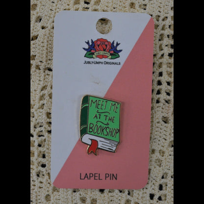 Jubly-Umph Meet Me at the Bookshop lapel pin