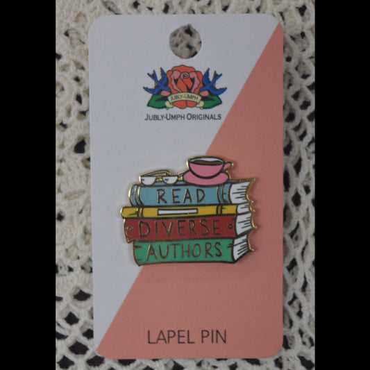 Jubly-Umph Read Diverse Authors lapel pin