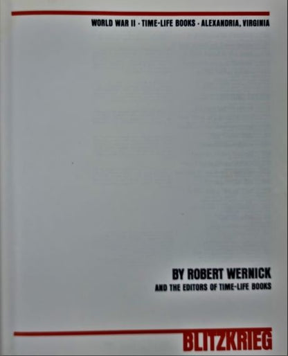 Title page to World War II: Blitzkrieg by ROBERT WERNICK from Time Life