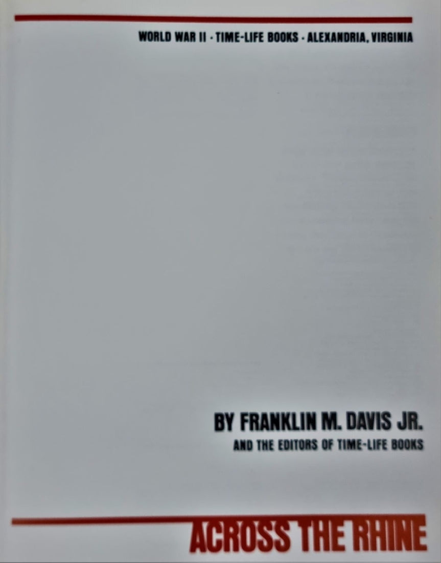 Title page to World War II: Across the Rhine by FRANKLIN M DAVIS JR from Time Life.