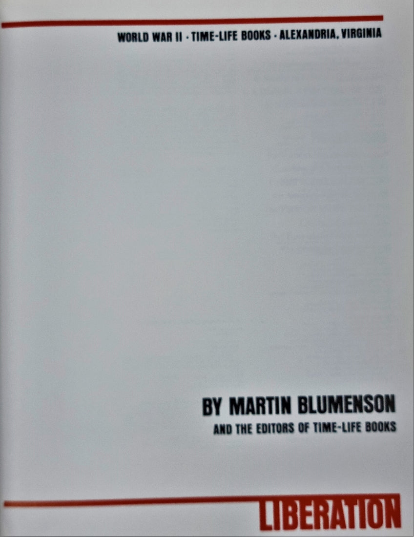 Title page to World War II: Liberation by MARTIN BLUMENSON from Time Life