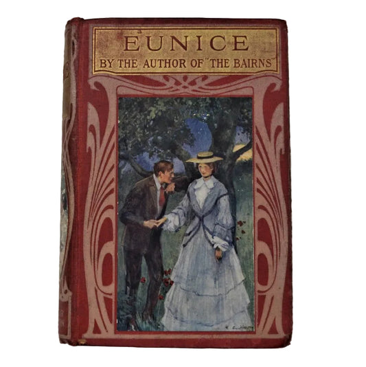 Hardcover book titled 'Eunice' by the author of the Bairns, featuring an illustration of a man and woman on the cover.