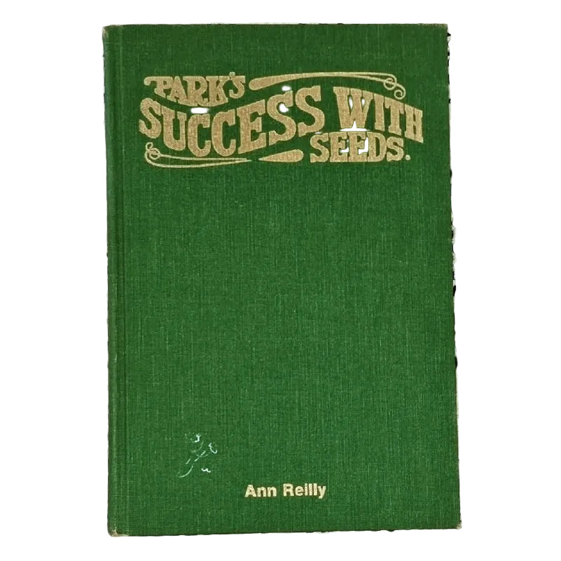 Green hard cover book titled 'PARK'S SUCCESS WITH SEEDS.'