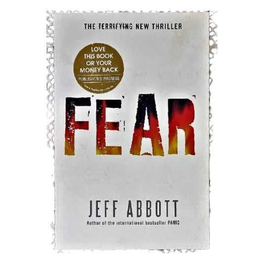 The cover of the book 'Fear' by Jeff Abbott.