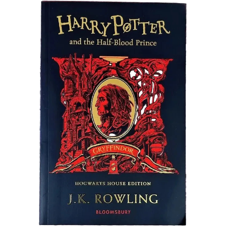 Front cover to the Gryffindor edition of Harry Potter and the Half-Blood Prince by J. K. Rowling