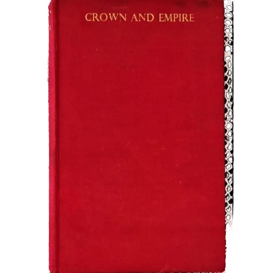 A red hard cover book with a title on the cover.