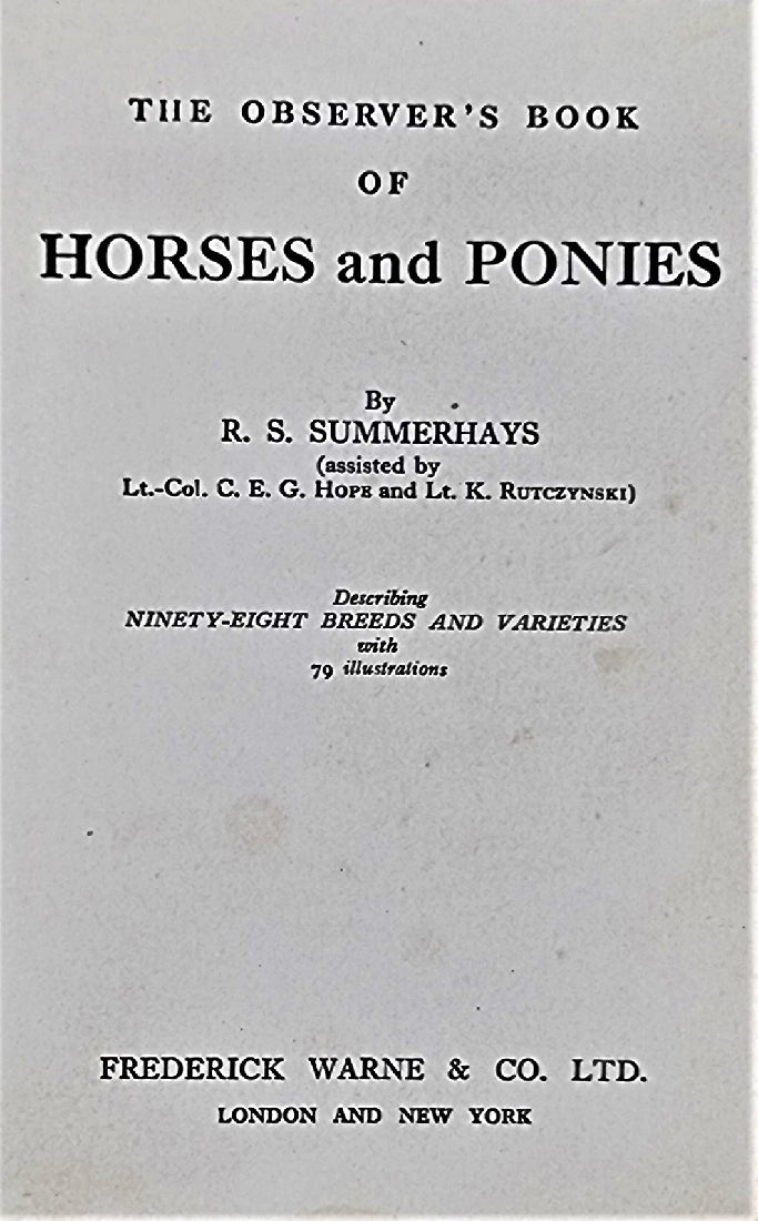 Observer's Book of Horses and Ponies