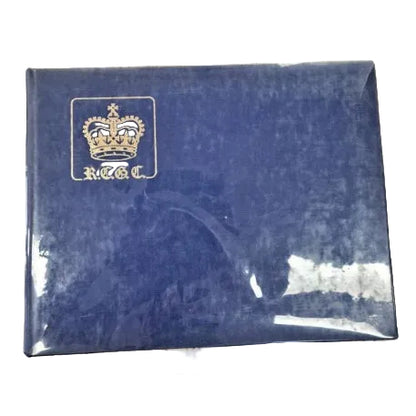 A blue  Royal Canberra Golf Club (R.C.G.C.) album cover with a gold crown emblem.